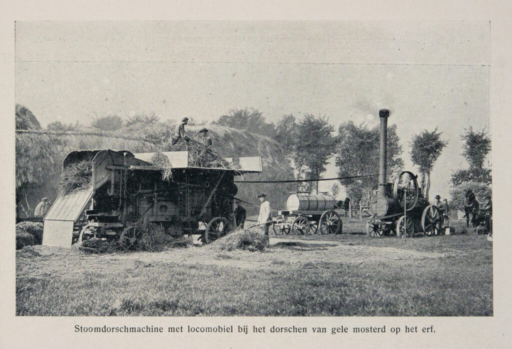 Dorsen met de locomobiel, circa 1909