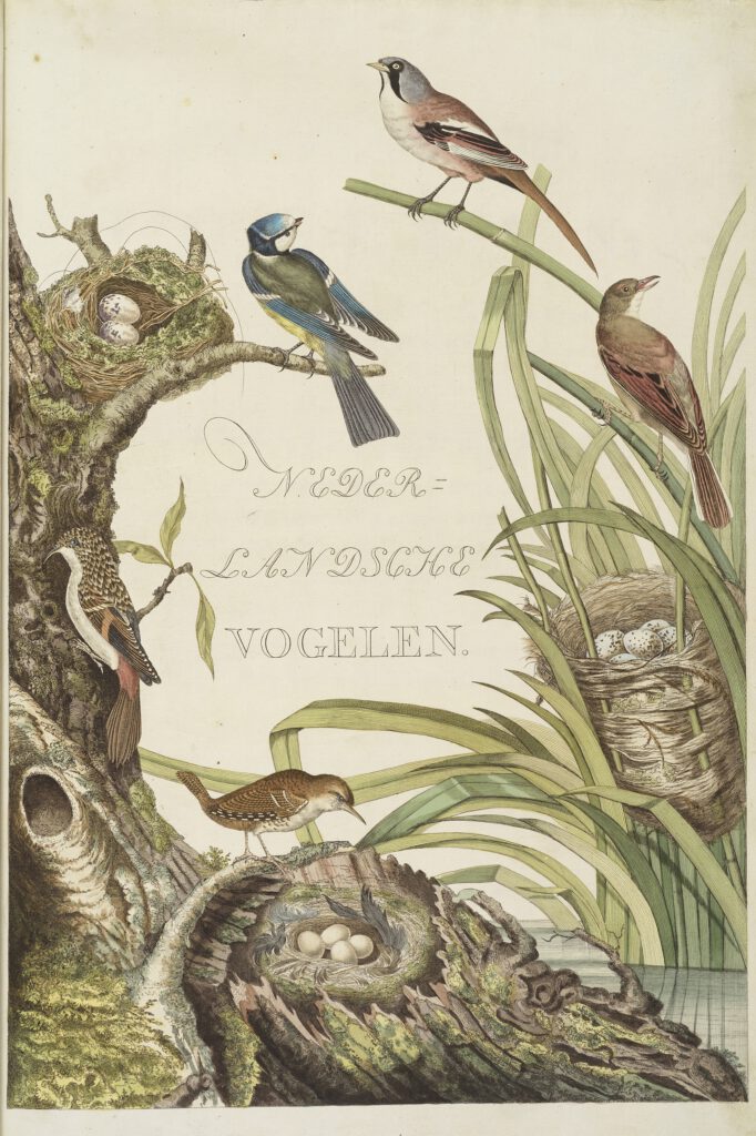 Title page of Nederlandsche Vogelen